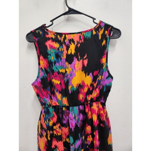 Emery Rose Womens Peplum High Low Top Medium Multi Tie Dye Surplice Sleeveless - Picture 8 of 8